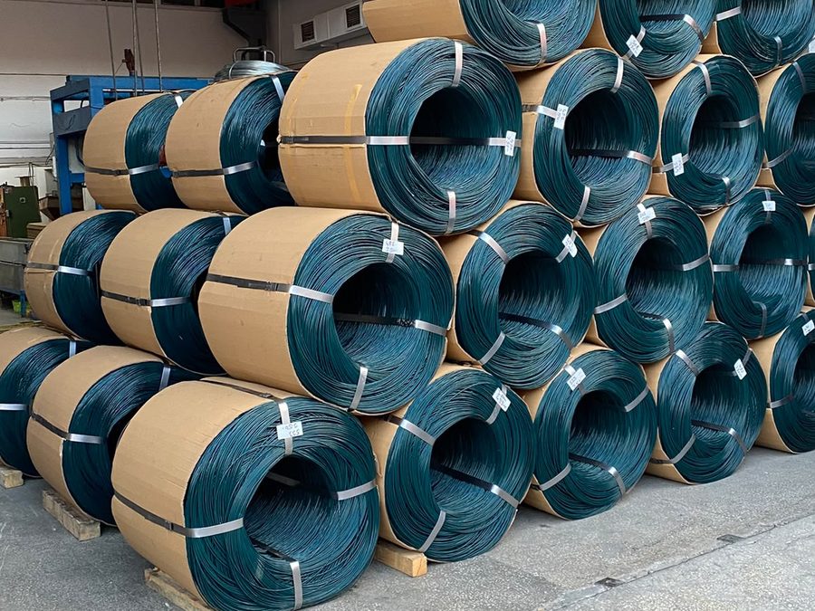 PVC coated wire coils ready for dispatch
