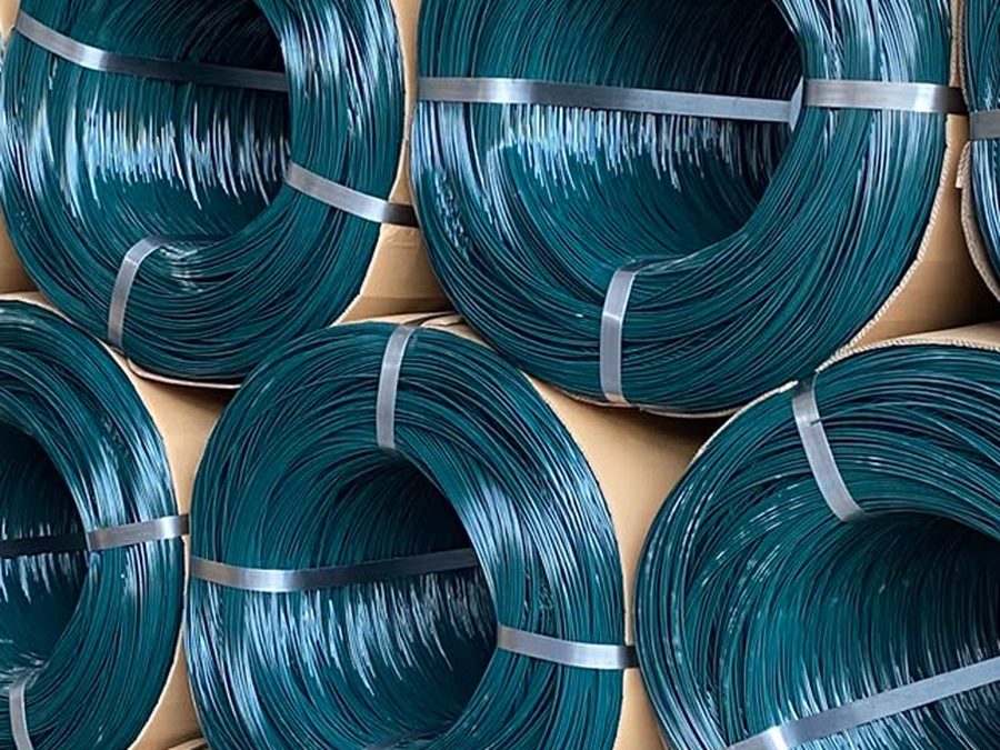 PVC coated green wire rosette coils